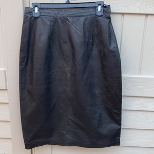 Tannery West Leather Black SKIRT fitted high waist